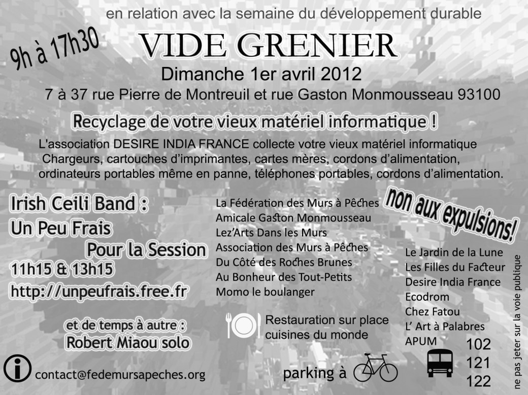Vide grenier fédération des Murs à pêches